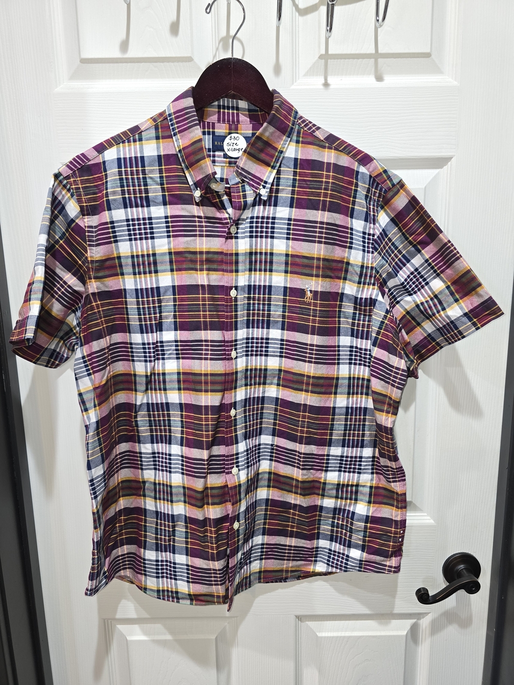 Polo by Ralph Lauren Purple Multi Plaid Short-Sleeve Button-Down Shirt